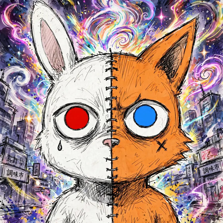 Cosmic HOSHOKU split rabbit and fox form